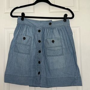 Vintage J Crew Chambray mini skirt.